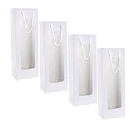 HOLIDYOYO 4piezas Bolsas De Vino Elegantes con Ventana Transparente De Festivas para De Cumpleaños Fiestas y Celebraciones
