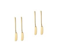 HOLIDYOYO 4piezas Cuchillo De Acero Inoxidable Para Untar y Cortar Mantequilla y Queso Diseño Elegante Para Decorar y Servir Crema Mermelada y Pasteles Dorado