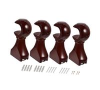 HOLIDYOYO 4piezas Soporte De Barra De Cortina De Madera Base Fija para Varillas Romanas Instalación Estable y Elegante Soporte para Cortinas Doble y Simple Accesorios para Decoración del