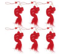 HOLIDYOYO 6 Piezas Borlas Colgantes para Espada de Artes Marciales, Borla Decoración de Colores Roja, Accesorio Resistente para Competición y Práctica de Tai Chi