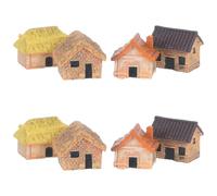 HOLIDYOYO 8 Piezas Figura de Casa Rural Miniatura Techo de Paja, Resina | Decoración Rústica Vintage, para Bonsái y Casa de Muñecas, Uso en Oficina y Escritorio
