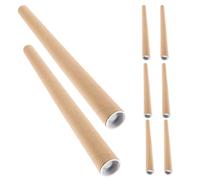 HOLIDYOYO 8 Piezas Tubo de Póster Tapas de Cartón Kraft | Estructura Cilíndrica No Plegable, Interior Liso sin Rebabas, para Almacenamiento en Estudio y Aula