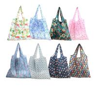 HOLIDYOYO 8piezas Bolsa De Compras Plegable y Portátil De Estampados Bonitos para Mujeres y Niñas Uso Diario y Almacenamiento De Compras