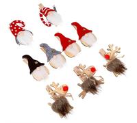 HOLIDYOYO 9 Piezas Clips de Madera Decorativos con Motivos Navideños Clips Adorables y Prácticos para Fotos y Notas Estilo Bosque Rojo Verde Dorado Mixto