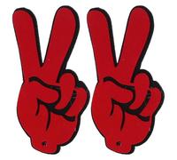 HOLIDYOYO Accesorios de Porristas 2 Piezas Dedo de Tela de Fieltro Rojo Pequeño Gesto de Victoria Mano para Animación Deportiva Fiestas y Eventos Deportivos