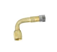 HOLIDYOYO Adaptador de Extensión de Válvula de 90 Grados para Neumáticos, Compatible Camión, Motocicleta y Bicicleta, Latón Dorado, Núcleo Incluido, Uso para Mantenimiento de Ruedas