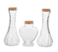 HOLIDYOYO Adorno Artístico Ligero de Vidrio para Ceremonia de Arena Boda 3 Botellas Tapón de Corcho para Escritorio y Eventos Obsequios