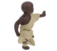 HOLIDYOYO Adorno de Mascota de Té de Cerámica Púrpura Estatua de Monje Pequeño para Decoración de Mesa de Té Figura Artesanal para Sala de Estar y Oficina Decoración Coleccionable Única