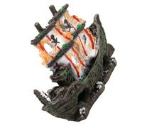 HOLIDYOYO Adorno para Acuario Naufragio de Resina Decoración Paisajística para Peceras Refugio y Cueva para Peces y Camarones Decoración Temática para Acuarios Escondite Natural para