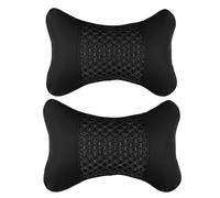 HOLIDYOYO Almohada para Reposacabezas de Coche 1 Par, Cojín Cuello de Cuero Resistente, Soporte Cervical Cinturón Elástico Ajustable, Accesorios Automotrices para Uso en Cualquier Época
