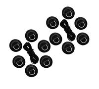 HOLIDYOYO Anillas D para Tabla Paddle Surf con Cuerda Elástica 25 M de Grado Marino Parches PVC Negros 6 Piezas Hebillas Acero Inoxidable para Kayak y Embarcaciones Hinchables