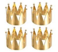 HOLIDYOYO Anillos para Servilletas de Cena 4 Unidades de Acero Inoxidable Color Dorado Diseño de Tiara para Servilleteros de Fiesta y Suministros de Mesa Elegantes