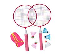 HOLIDYOYO Bádminton Portátil para Raquetas Duraderas Antideslizantes Raquetas Estándar Rosa y Mochila para Entrenamiento y Juego
