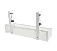 HOLIDYOYO Bandeja de Gestión de Cables Organizador Versátil Debajo del Escritorio en Acero al Carbono Blanco, Fácil de Instalar sin Taladro para Oficina y Mesas