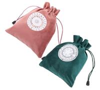 HOLIDYOYO Bolsa de Cartas del Tarot Decorativa de Terciopelo Marrón y Verde Oscuro Cordón, 2 Piezas, Organizador para Guardar Oráculo y Accesorios para Eventos y Juegos de Mesa