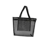 HOLIDYOYO Bolsa De Malla Reutilizable para Playa y Compras Organizador De Hombro Saco De Natación Seco Húmedo Tote Expandible para Ropa y Accesorios Negro