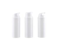 HOLIDYOYO Botella de Cosméticos de Viaje Blanco 3 Piezas de Plástico 100ml | Ligera y Vacía, para Champú y Maquillaje, Formato Práctico, Uso en Viaje, Dispensador Pulsador