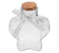 HOLIDYOYO Botella de Vidrio con Tapón de Corcho Grande en Forma de Estrella Frasco Decorativo Transparente para Deseos Manualidades y Decoración de Bodas con Arena Conchas y Flores