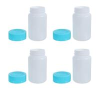 HOLIDYOYO Botellas de Plástico Pequeñas para Medicamentos 100ml, Juego de 4 Pastilleros Cilíndricos Resistentes Humedad para Uso Diario y Viajes