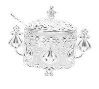 HOLIDYOYO Bowl de Vintage de con Tapa y Cuchara Contenedor de Condimentos para Cocina Almacenamiento de y Sal Accesorio de Decoración para Hogar y Restaurantes