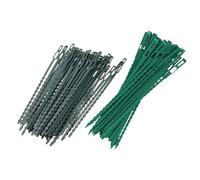 HOLIDYOYO Bridas para Plantas de Jardín Verdes 300 Unidades 150 de 17 CM 150 de 135 CM de Plástico Ecológico Flexible Diseño Espina de Pescado Ajustables y Resistentes para Atar