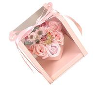 HOLIDYOYO Caja de Regalo Flor Jabón de Rosa Perfumada para Baño de Flores Decorativas para Mujer Regalo Original Día Madre con Pétalos Naturales