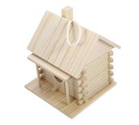 HOLIDYOYO Casa de Pájaros de Madera Jardín Jaula de Anidación Exterior Nido de Madera Natural Periquitos y Agapornis Decoración de Jardín y Funcional