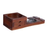 HOLIDYOYO Cenicero de Madera Bandeja Espaciosa para Cigarros y Soporte Sólido con Cajón Integrado para Whisky Adecuado para Reuniones en Casa y Fiestas Masculinas