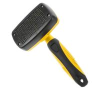 HOLIDYOYO Cepillo Autolimpiante Peine para Pelo de para Perros y Gatos Cerdas de Acero Inoxidable Que el Pelo Muerto y Desenreda Mango Abs Amarillo