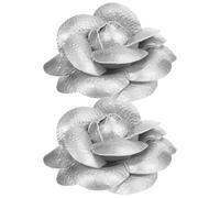 HOLIDYOYO Clips para zapatos de mujer con motivos en tela satinada, pinzas plateadas de 6.5 cm, 2 unidades, ideales para fiestas y eventos festivos
