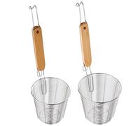 HOLIDYOYO Colador De Cocina De Acero Inoxidable 2 Piezas Espumadera De Malla Con Mango Largo Para Escurrir Pasta Fideos Y Dumplings Herramienta Ligera Y Resistente