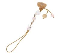 HOLIDYOYO Colgante para Móvil de Jade Amarillo Cadena Delicada para Accesorios Decorativos de Llaves y Ropa, Soporte Seguro para Teléfono y Objetos Pequeños