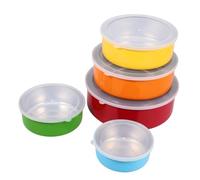 HOLIDYOYO Contenedores de Alimentos de Acero Inoxidable 410 y Fácil Mantenimiento Juego de 5 con Tapa, Proceso de Pulido Fino para Cocina y Almacenamiento