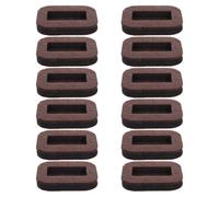 HOLIDYOYO Copas para Ruedas de Muebles 12 Pcs de Fieltro Marrón Antirruido Antideslizantes para Sillas Oficina y Hogar, Tope de Rueda Protector de Suelos Madera y Baldosas, 3.1 X 2.8 X 0.5