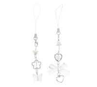 HOLIDYOYO Correa para Teléfono Móvil Colgantes Estrella y Corazón, Kit de 2 Piezas, Accesorio Decorativo Ligero y Resistente para Mujeres y Niñas, Amuletos para Celular Elegante y Funcional