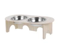 HOLIDYOYO Cuenco De Comida De Patas Altas para Gatos Base De Madera Cuencos Elevados para Comida y Agua De Agua para Gatos Comedero para Acero Inoxidable
