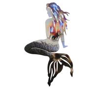 HOLIDYOYO Decoración Colgante Sirena Metal 15.35X9.84 Pulgadas Escultura De Pared Para Sala De Estar Arte Artesanía Hogar