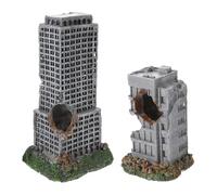 HOLIDYOYO Decoración de Ruinas para Pecera 2 Piezas Castillo de Resina Imitación Ciudad en Ruinas Escondite Seguro para Peces Diseño Compacto para Acuarios Pequeños y Medianos