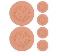 HOLIDYOYO Discos Humidificadores de Terracota para Cigarros 6 Unidades, Accesorio Reutilizable en Forma de Hoja, Diámetro 3,7 Cm, Piedra Natural para Control de Humedad y Conservación
