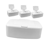 HOLIDYOYO Dispensador de Caja de Toallitas Húmedas Portátil Blanco de Pp, Ligero Almacenamiento Conveniente para Dormitorio y Cajones, Paquete de 4 Unidades