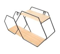 HOLIDYOYO Estantería Metálica de Pared Negra Estante Flotante Decorativo y Compacto para Almacenamiento Dormitorio Baño y Cocina Resistente y Multifuncional para Organización Diaria