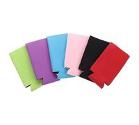 HOLIDYOYO Fundas Aislantes para Latas Delgadas 6 Piezas, Mangas Térmicas Reutilizables para Bebidas Frías, Color Rojo, Azul Lago, Púrpura, Verde, Rosa y Negro, Protección Antideslizante