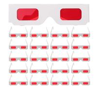 HOLIDYOYO Gafas de Papel 3D para Fiesta 100 Unidades Lentes Rojas Marco Blanco Accesorios para Noches de Cine y Cumpleaños Gafas de Visualización 3D y Disfraces Infantiles