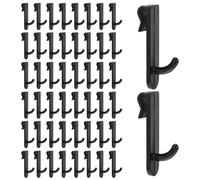 HOLIDYOYO Ganchos para Colgar en Rejilla de Pared 50 Unidades, Gancho de Abs Negro 65x17x4 Mm, Accesorios para Estantes de Almacenamiento, Organizador Versátil para Cocina, Baño y Garaje