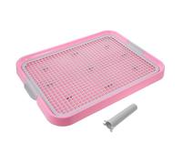 HOLIDYOYO Inodoro para Perros de Plástico con Rejilla Antideslizante Alfombrilla de Asiento para Cachorros Diseño con Columna para Hábitos de Orina Fácil de Limpiar Color Rosa