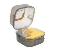 HOLIDYOYO Jaula de Transporte Portátil para Mascotas Pequeñas Doble Capa Plástico Resistente Amarillo Fondo Desmontable y Ventilación Amplia Estuche Adecuado para Hámsters Cobayas y