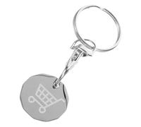 HOLIDYOYO Llavero Porta Fichas para Carrito de Compras de Acero Inoxidable, Colgante Metálico Plateado, 1 Pieza, Accesorio Práctico y Portátil para Supermercado y Uso Diario