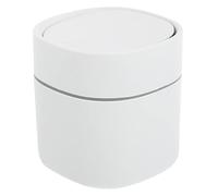 HOLIDYOYO Mini Basurero de Escritorio con Tapa Abatible Papelera para Oficina y Hogar Cubo de Basura Ligero y Resistente para Mantener el el Escritorio y Decorar Espacio Color Blanco