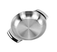 HOLIDYOYO Olla De Acero Inoxidable 6.9 Pulgadas Con Doble Mango Para Cocina Hogar Restaurante Olla De Cocción Múltiple Ideal Para Mariscos Paella Fácil De Limpiar