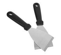 HOLIDYOYO Pala Para Pizza Pequeña Negra y Plateada, Acero Inoxidable, Mango De Pp Orificio, Utensilio De Cocina Para Churrasquerías y Hogar, Set De 2 Piezas
